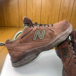 New Balance 608v3 Mens 10 2E Brown Suede Green Cross Training Shoes MX608V3O